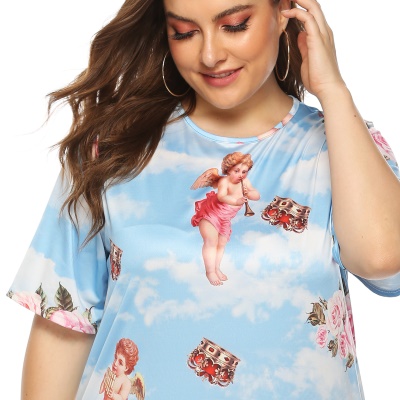 Robe manches courtes grande taille pour femmes
