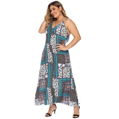 Robe femme imprimé bandoulière dos nu