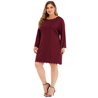 Robe femme avec bord ondulé ample droit tissu Goni