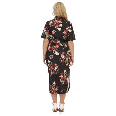 Ensemble de deux pièces Cheongsam à manches courtes fendues
