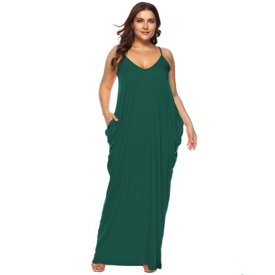 Robe à double poche Robe longue avec bretelles
