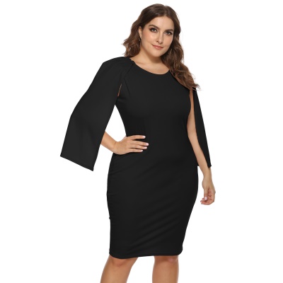 Robe classe avec manches ouvertes  pour femme
