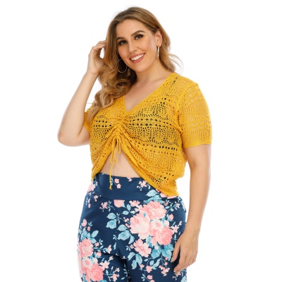 Top femme réglable cordon col V