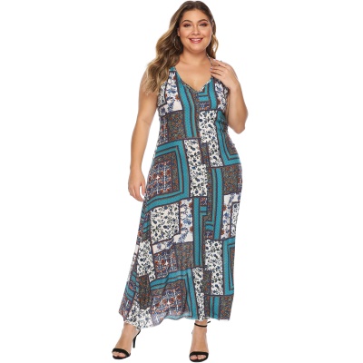 Robe femme imprimé bandoulière dos nu