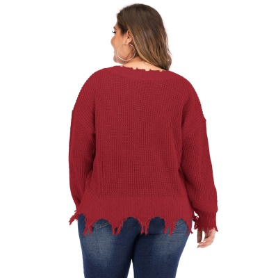 Top femme col V à longue manches patchwork bord