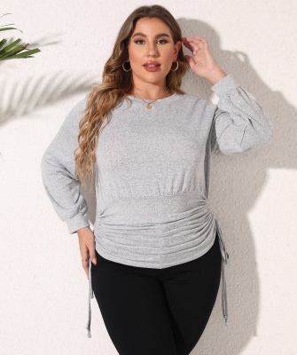 Top femme à longues manches irrégulières réglables