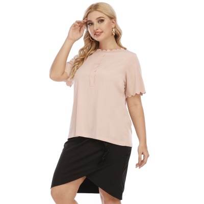 T shirt femme avec bord de manches irrégulières