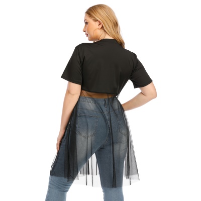 Tops femme filet patchwork fleurs