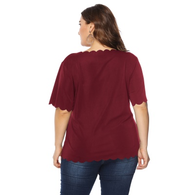 Top Femme haut lèvres autocollant bord ondulé