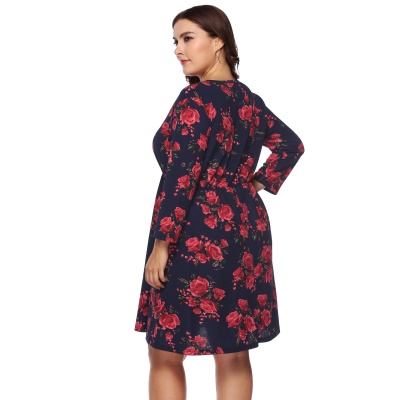Robe zippée grande taille manches sept points