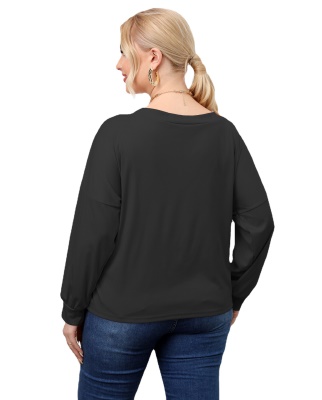 Top femme  haut irrégulier croisé vêtement tissu couleur unie