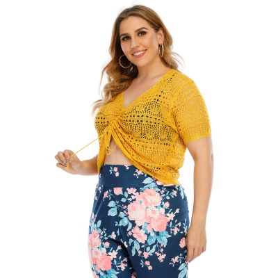 Top femme réglable cordon col V