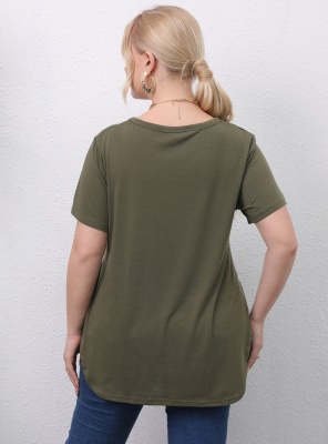 Tops femmes fendues imitation coton tiroir/tricot brossé en soie de lait