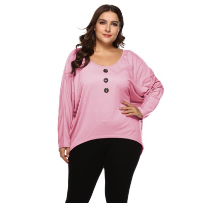 Sweat femme manches chauve-souris amples boutons torsadés décoration