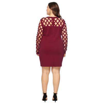 Robe à manches longues, coupe slim et hanches