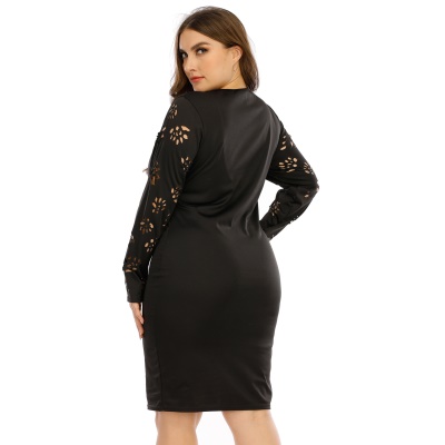 Robe à manches longues avec col en V