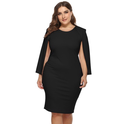 Robe classe avec manches ouvertes  pour femme