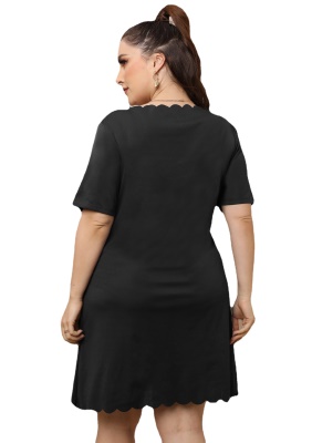 Robe à bord ondulé pour femmes de grande taille