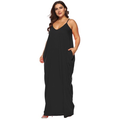 Robe à double poche Robe longue avec bretelles