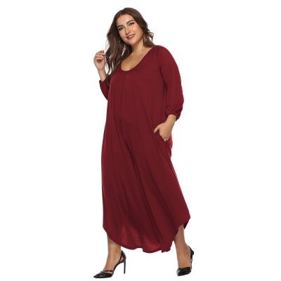 Combinaison femme col V dos nu grande taille