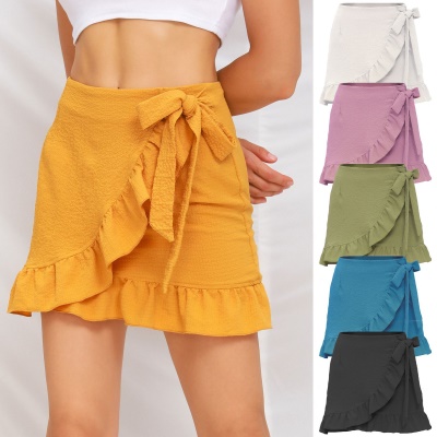 Jupe courte zippée pour femme à carreaux