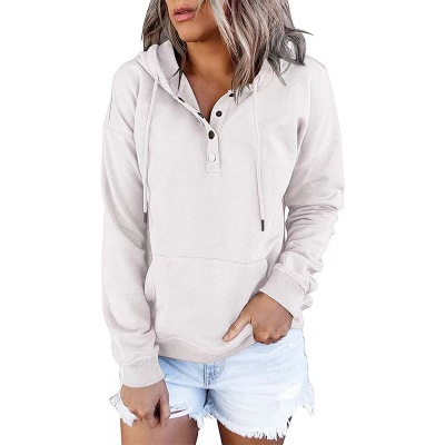 Robe à capuche à manches longues ample en couleur unie