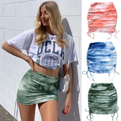 Mini jupe Sexy avec corde de reserrage pour femme