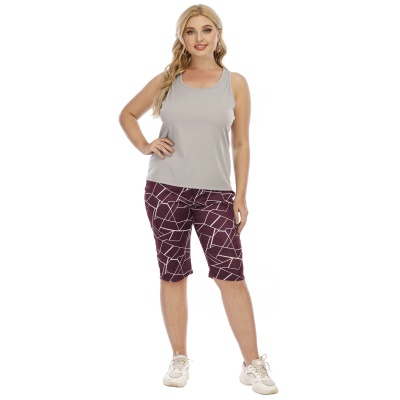 Shorts pour femmes imprimé irrégulier à cinq points de longueur