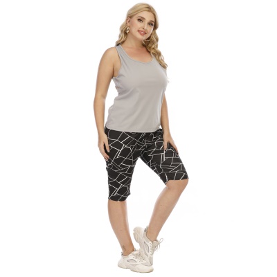 Shorts pour femmes imprimé irrégulier à cinq points de longueur