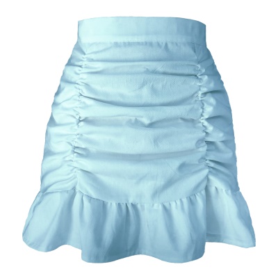 Jupe courte élastique taille haute pour femme