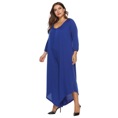 Combinaison femme col V dos nu grande taille