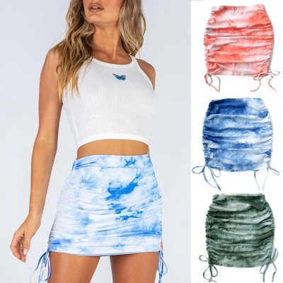 Mini jupe Sexy avec corde de reserrage pour femme