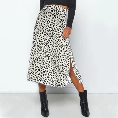 Jupe longue femme fendue taille haute
