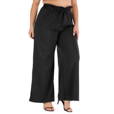 Ladies pantalons sangles arc lâche droit