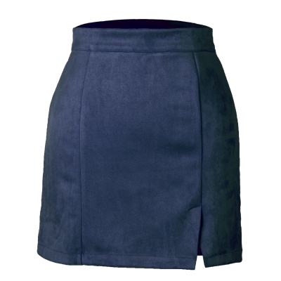 Jupe courte en daim pour femmes avec hanches et taille haute