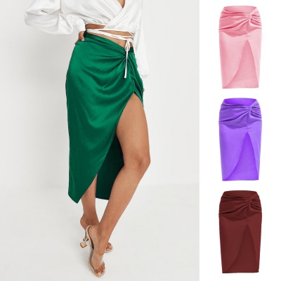 Jupe longue femme fendue, hanches et taille haute