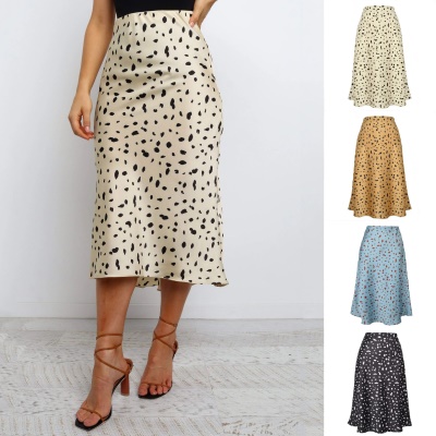 Jupe courte pour femme imprimé léopard taille haute fendue sexy