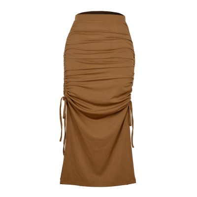 Jupe longue femme fendue taille haute