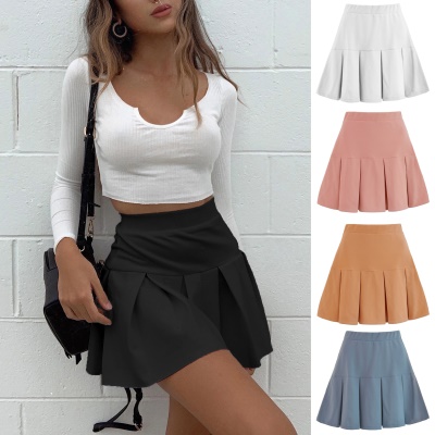 Jupe courte élastique taille haute pour femme