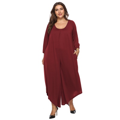 Combinaison femme col V dos nu grande taille