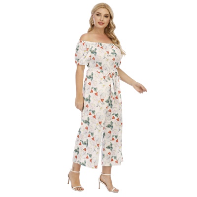 Combinaison femme imprimé papillon col avec sangles