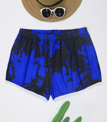 Shorts pour femmes attachés à la teinture imprimé en soie