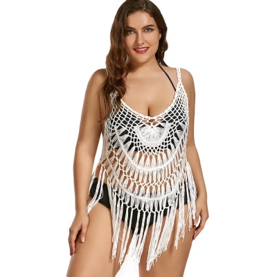 Gilet femme franges main crochet tressé harnais