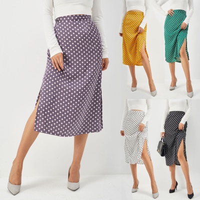 Jupe femme taille haute coupe slim fendue