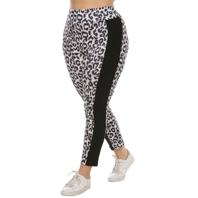 Pantalon femme imprimé léopard patchwork