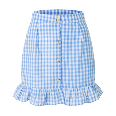 Jupe courte à carreaux pour femme taille haute