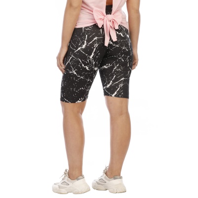 Short femme imprimé irrégulier noir