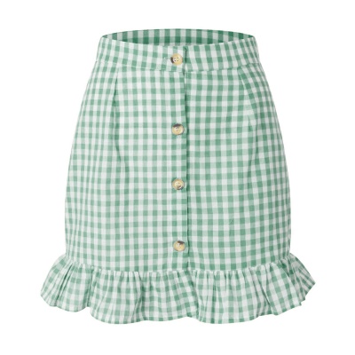 Jupe courte à carreaux pour femme taille haute
