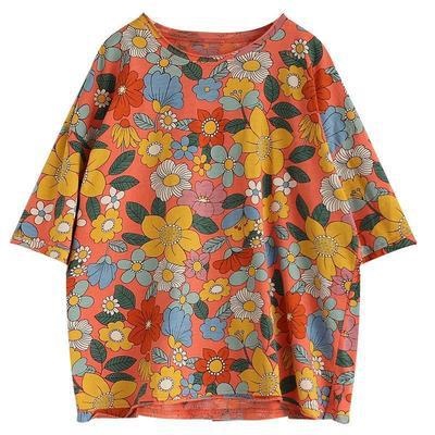 T-shirt grande taille col rond et manches semi longues