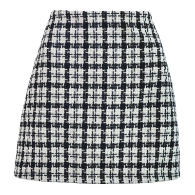 Jupe courte pour femme taille haute vintage Well treillis